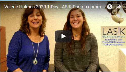 Valerie Holmes 2020 1 Day LASIK Postop comments with Mom Susan Holmes