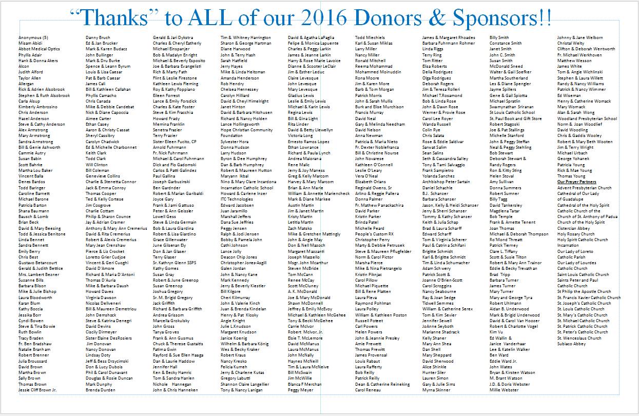 Southern Eye Institute 2016 Thank you Donors Newsletter
